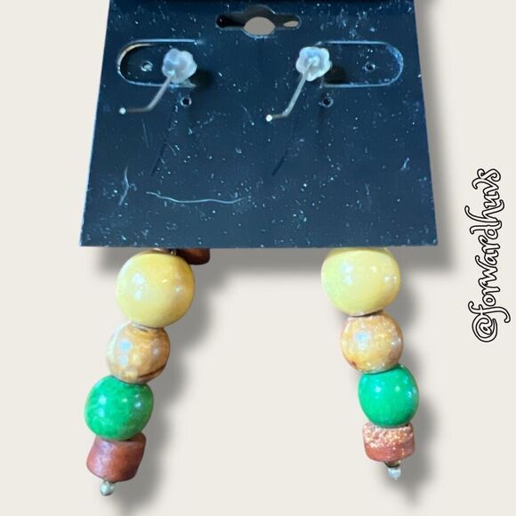 Bundle Sale 3 for $15 | Wooden Bead Dangle Earrings - Picture 4 of 7